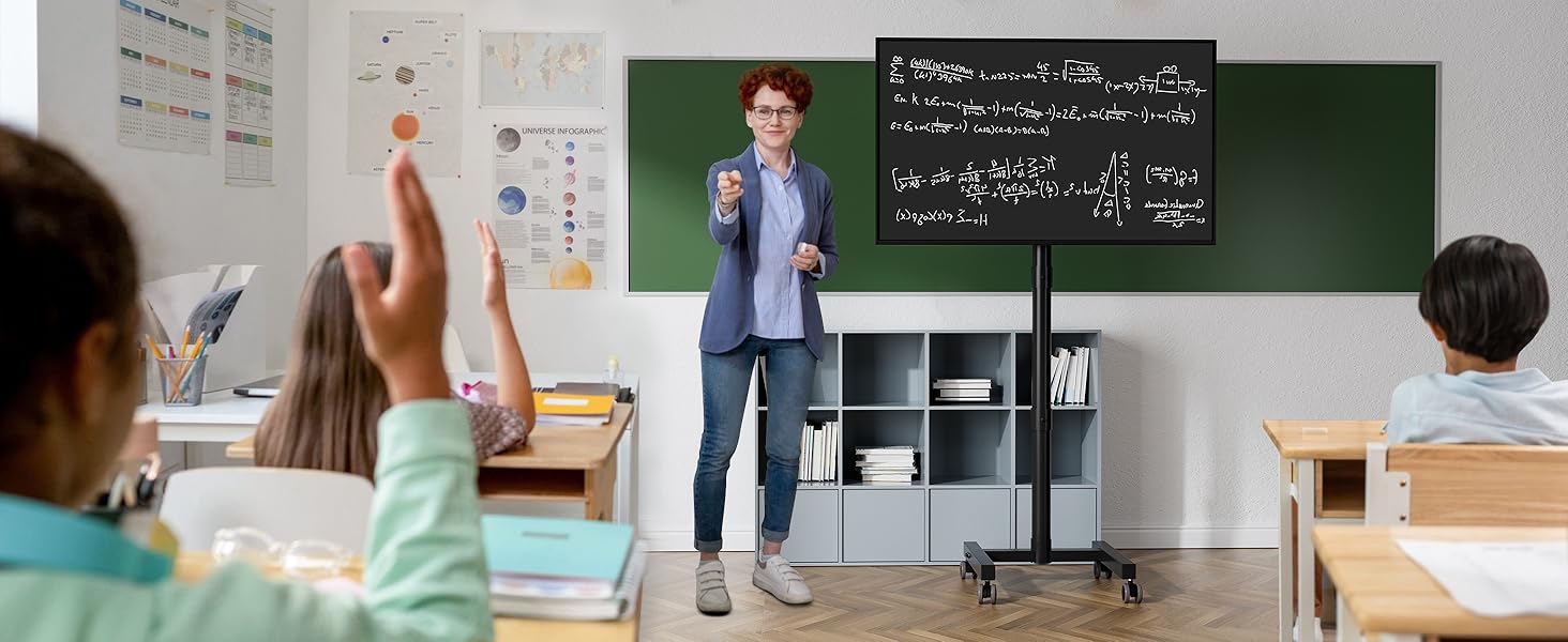 Мобільний підставка для телевізора на колесах FORGING MOUNT, 23-60 дюймів, регулювання висоти та нахилу, VESA 400x400, до 40 кг