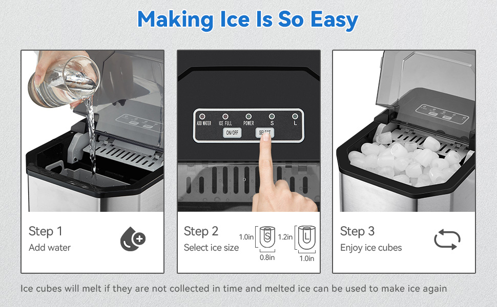 Льодогенератор Eiswürfelmaschine 120W, 9 кубиків за 6 хв, 11.8 кг/24 год, самоочищення, з лопаткою та кошиком для вечірок, офісу, бару, кемпера, 2.3 л