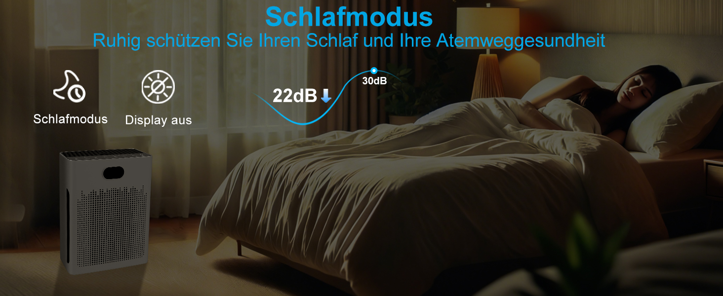 Повітряочисник HEPA з керуванням через додаток, LED-дисплей, тихий режим (22 dB), CADR 250 м³/год, для кімнат до 90 м², режим для тварин, видаляє 99,97% пилу, пилку, шерсті та запахів