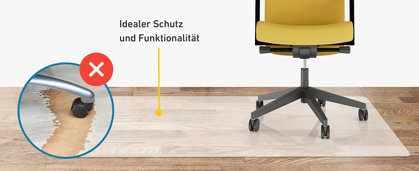 Захисна килимок KARAT для твердих підлог - 114 x 200 см, молочно-білий - захист для офісного крісла, килимок для паркету, ламінату, з поліпропілену (Revolution)