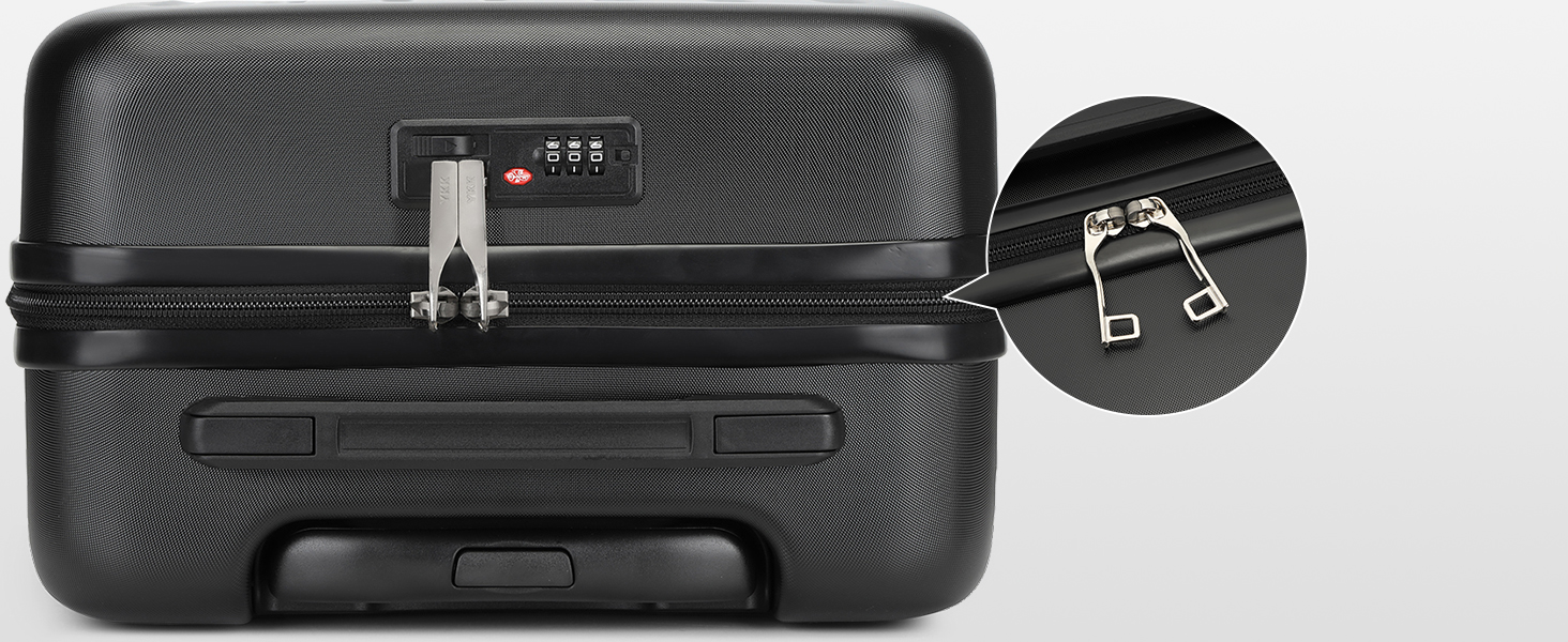 Чохол-валіза KONO, 55 см, 20 дюймів, ручна поклажа, ABS, чорний