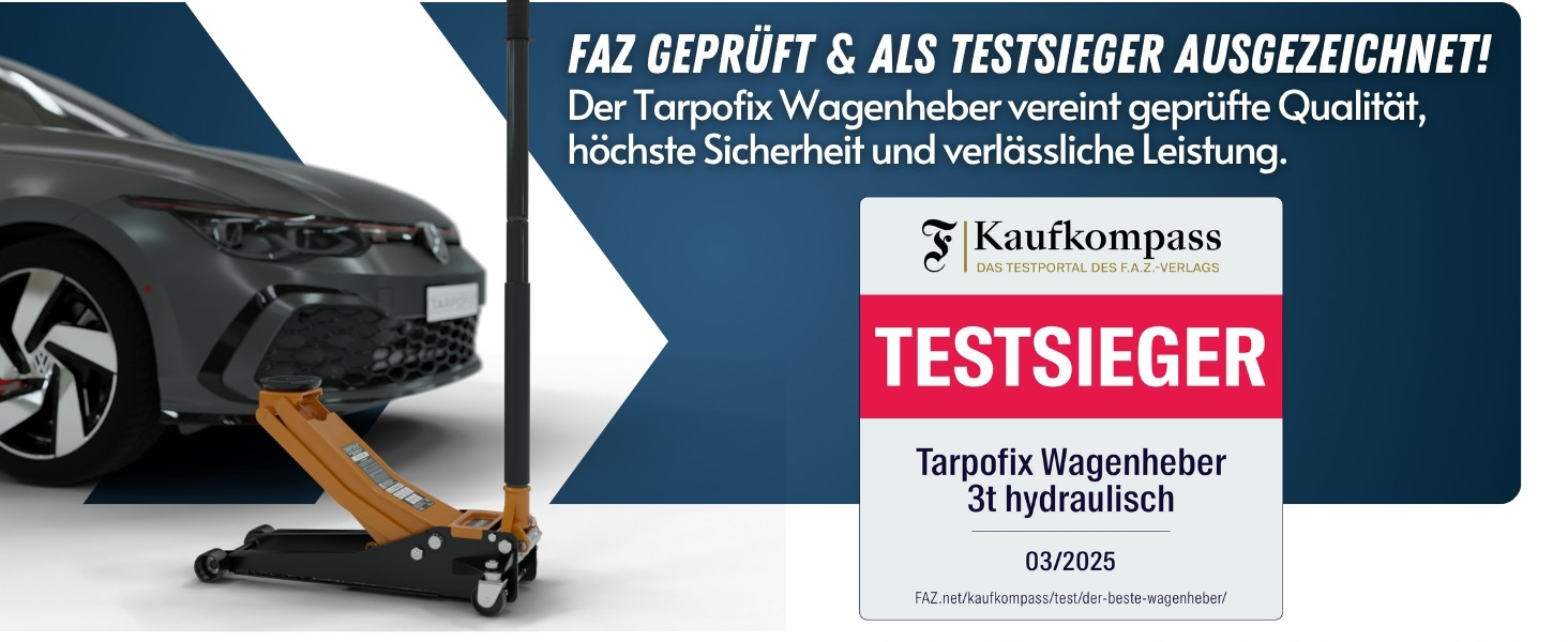 Гідравлічний домкрат Tarpofix® для автомобілів (3т, 85-475мм), низькопрофільний, помаранчевий - Преміум якість