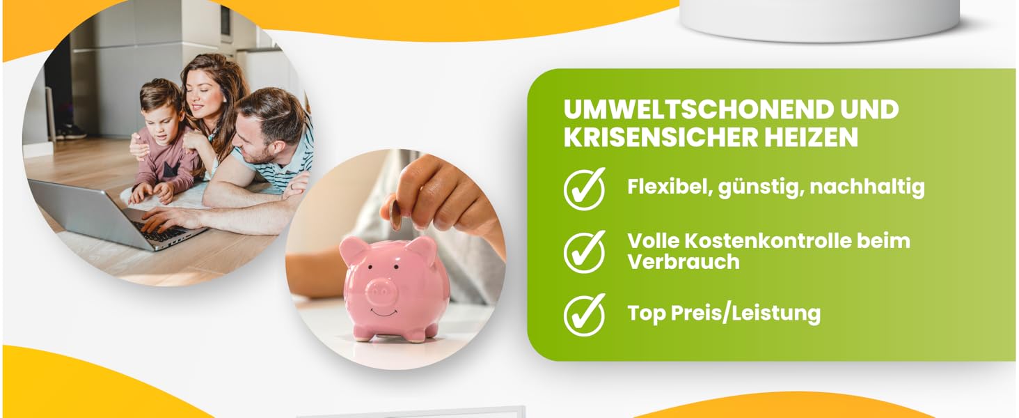 Інфрачервовий обігрівач BR Bringer Standgerät 1200W - Економний, мобільний, з гарантією 5 років, німецька якість (білий)