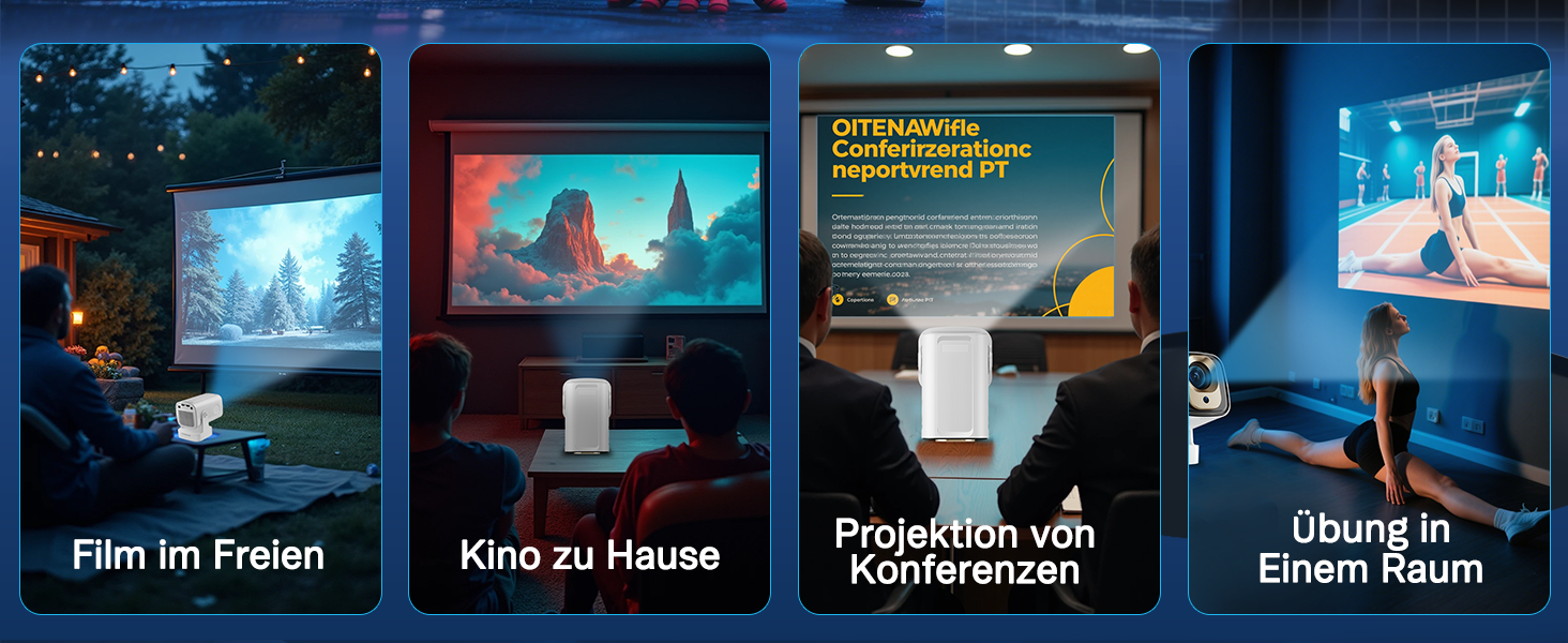 Портативний міні проєктор 4K з Wi-Fi та Android 11: підтримка 1080P Full HD, HDMI, для телефону/ПК/ноутбука, з вбудованим динаміком (HY260pro)