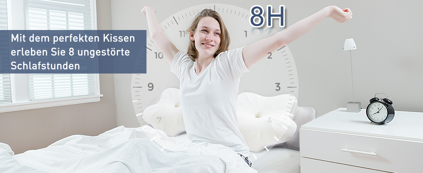 Подушка з піною з пам'яті DONAMA: ергономічна подушка для шиї, для сну на боці, спині та животі