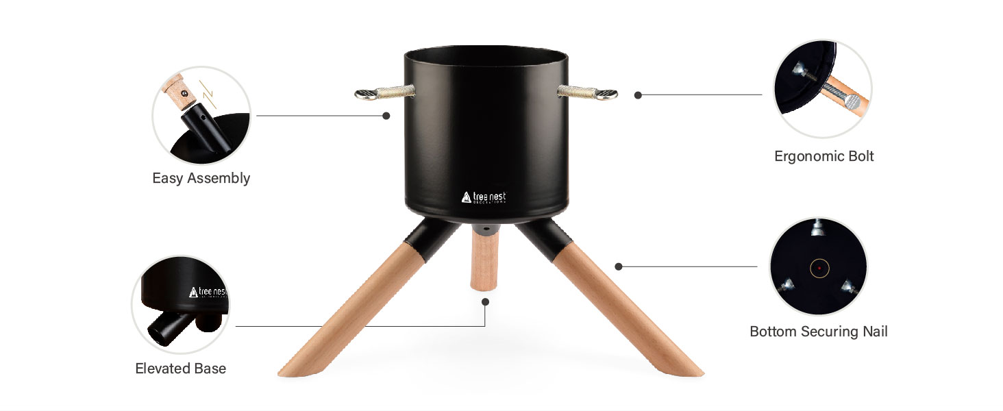 Металева підставка для різдвяної ялинки Tree Nest для справжніх дерев, довжина до 3 м, без коміра для різдвяної ялинки або традиційного ба