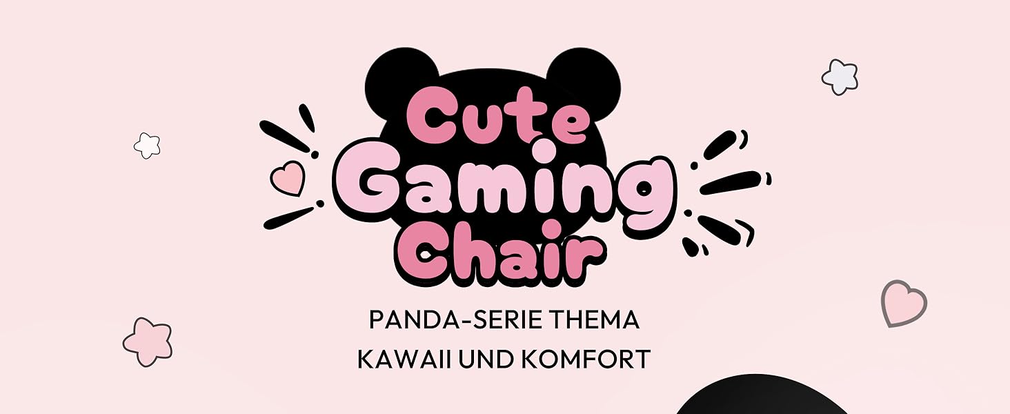 Ігровий крісло Dowinx Panda Edition - ергономічне комп'ютерне крісло з підніжкою, PU-шкіра, поперекова підтримка, чорно-білий дизайн