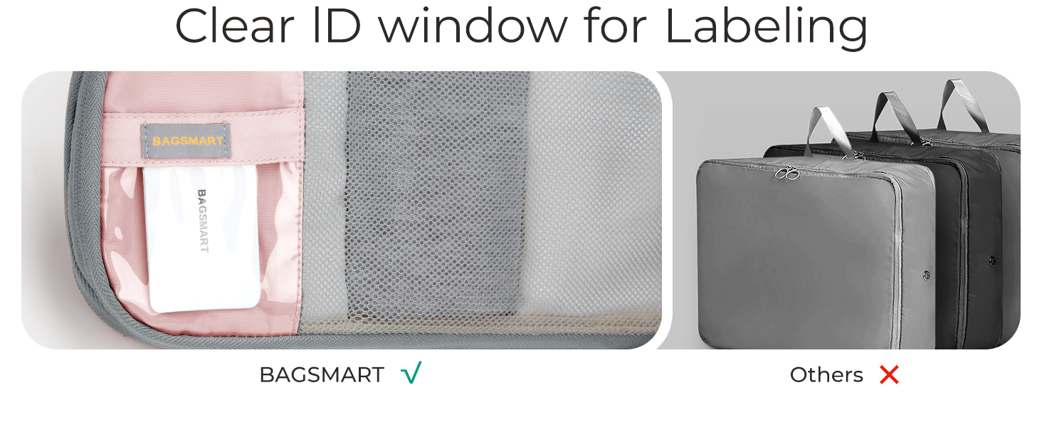 Набір органайзерів для одягу та подорожей BAGSMART (6 предметів), компресійні пакувальні куби з мішком для білизни, чорний