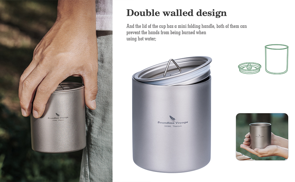 Термокружка iBasingo Titan 350мл з кришкою, з подвійними стінками, для дому, офісу, кемпінгу, подорожей