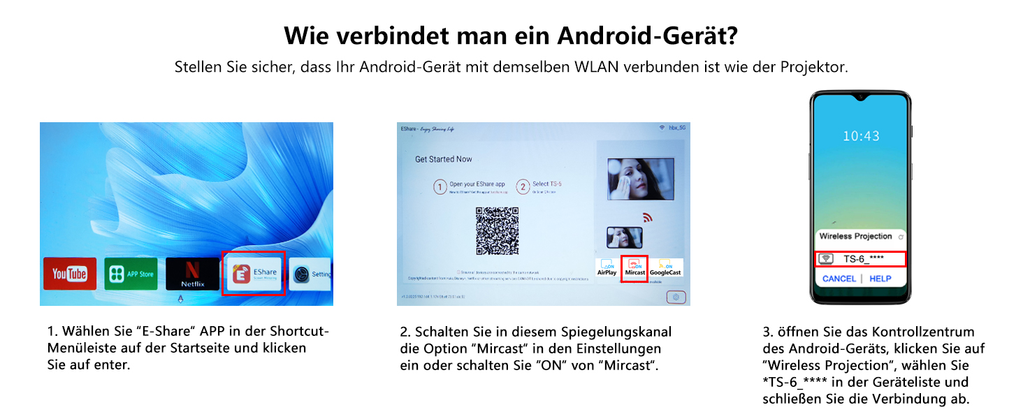 Міні-проектор VGKE з Android TV 13.0, 23000 люмен, Full HD 4K, WiFi6, Bluetooth, автофокус, автоматична корекція трапецеїдальних спотворень, для телефону/зовнішнього використання/ноутбука