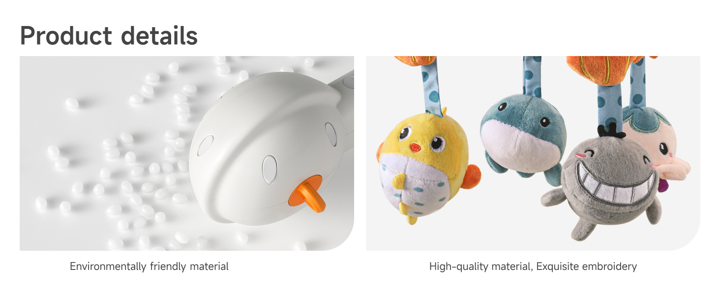 Мобіль для дитячої кроватки TUMAMA: музика, нічник, м'які іграшки, для немовлят 0-9 місяців