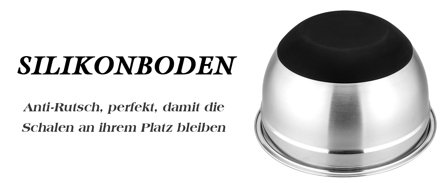 Набір місок TEAMFAR 7 шт., нержавіюча сталь, з кришками та силіконовим дном, 0,7L - 6,5L, чорний