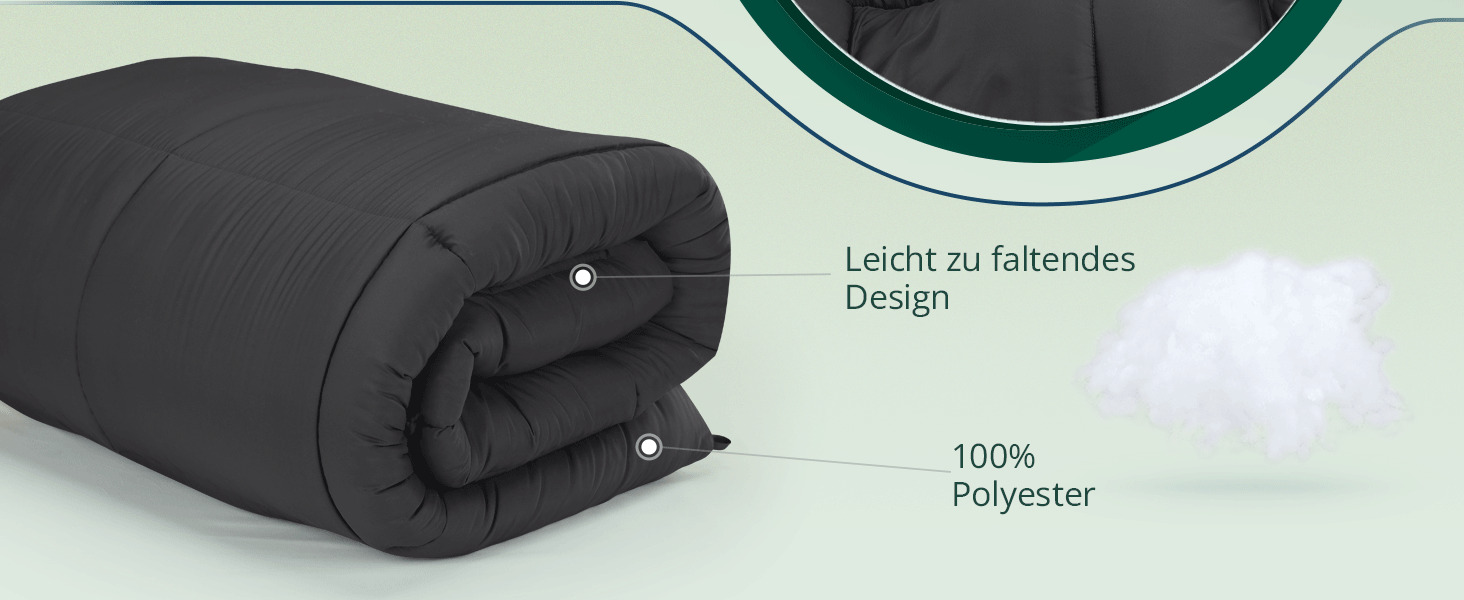 Ковдра Utopia Bedding для цілорічного використання, 370 GSM, дихаюча, стеганий, супер м'яка (білий) 180 x 200 см, сірий