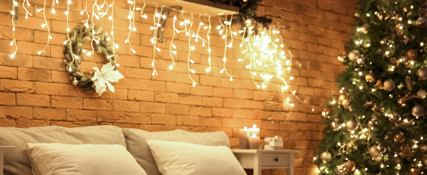 Світлодіодна гірлянда-завіса MAGGIFT 15м, 600 LED для вулиці та дому, різдвяна ілюмінація з пультом, таймером та 8 режимами, IP44 водонепроникна