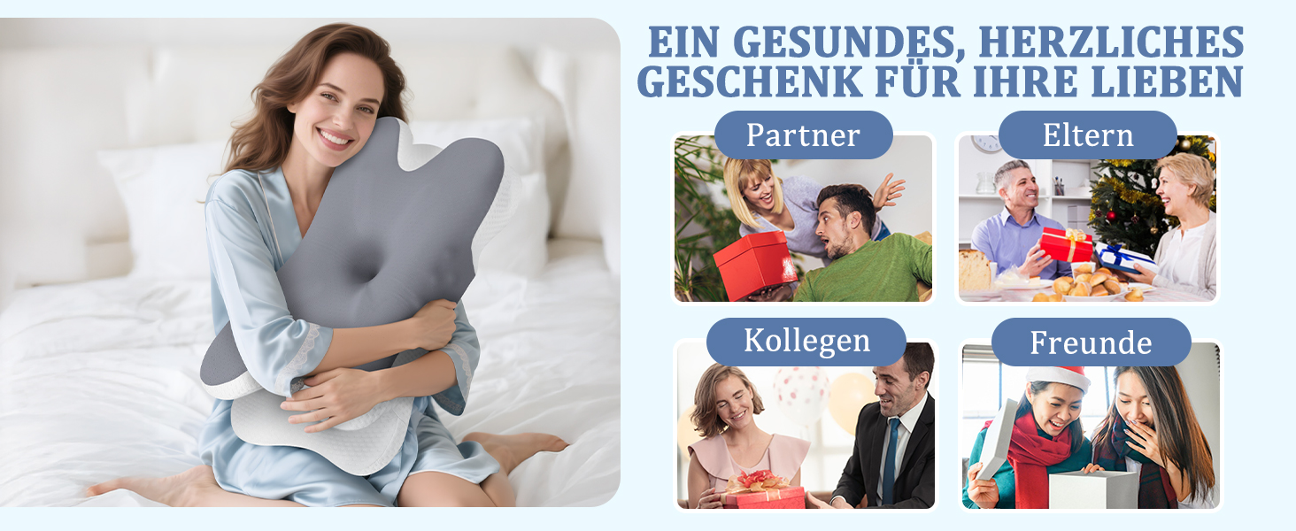 Ортопедична подушка для шиї з Memory Foam - для сну на боці, спині та животі. З покриттям з льонової тканини (темно-сірий)