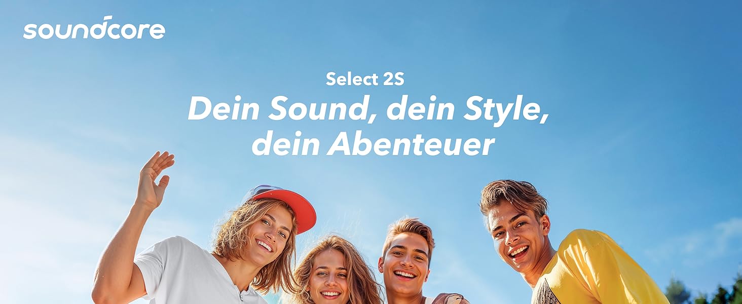 Soundcore Select 2S: Портативна Bluetooth колонка з 20W стерео, BassUp™ та IPX7 захистом (чорний)