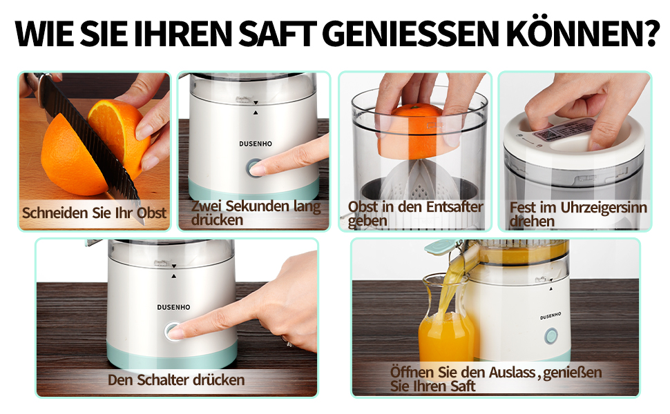 Електрична прес для цитрусових: соковитискач для апельсинів, лимонів та інших цитрусових (USB, портативний)