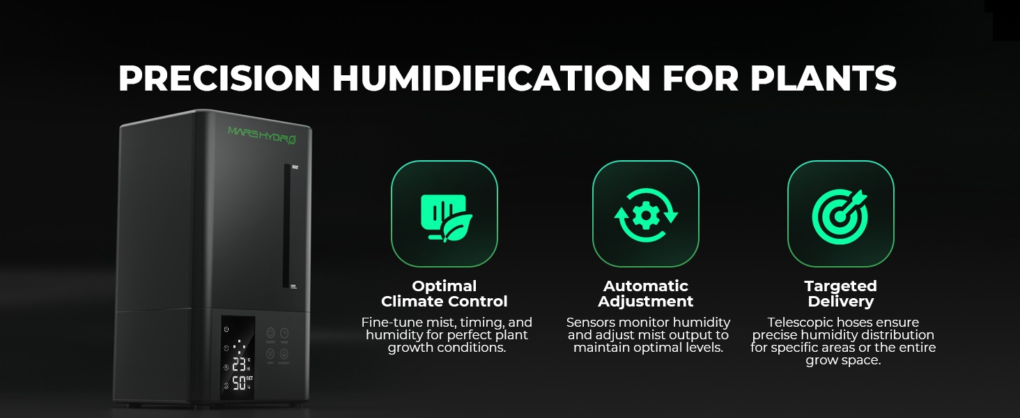 Зволожувач повітря для рослин MARS HYDRO 6л з таймером, ультразвуковий, для гроубоксів та теплиць