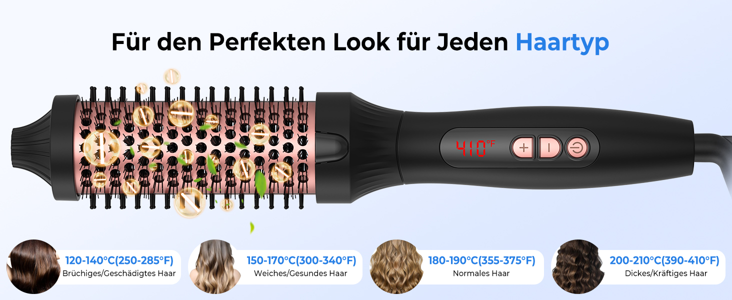 UKLISS Hairstyler 5 в 1: Фен-щітка, плойка, насадки для об'єму та вирівнювання (Рожеве золото)