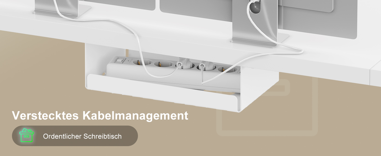 Електричний стіл Devoko з регулюванням висоти 200x80 см, білий, з USB-C зарядкою та органайзером для кабелів