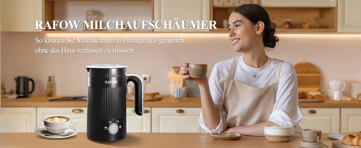 Електричний піноутворювач молока 5-в-1: автоматичний, великий об'єм, для капучино, лате, гарячого шоколаду, миється в посудомийній машині (350мл)