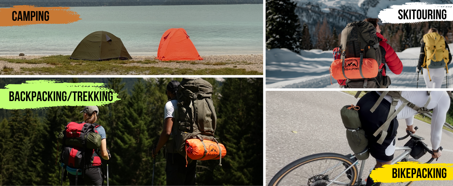 Намет GOALPINE ESKAPADE II 2-місний, водонепроникний 4000 мм, ультралегкий для походу, гірського туризму та велотуризму, 3-4 сезони, зелений