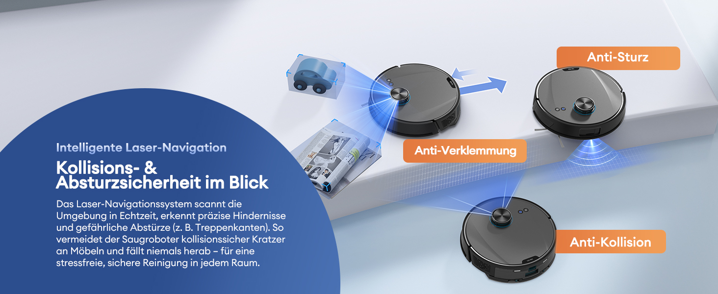 Робот-пилосос Ultenic T20 Pro з функцією миття, 8000 Па, док-станція 3,5 л, для шерсті тварин та килимових покриттів, AI-лазерне уникнення перешкод, керування через додаток