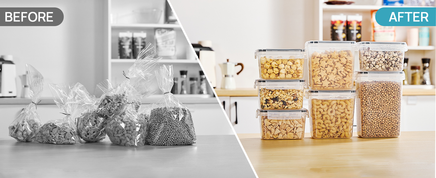 Набір контейнерів для зберігання Vtopmart з кришкою, 32 шт. - герметичні, BPA-free, для борошна, цукру, круп, з ручкою та етикетками