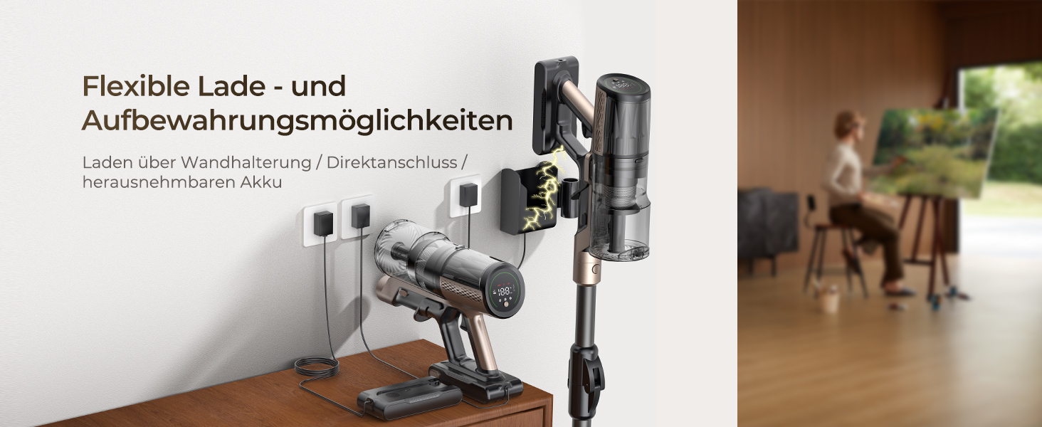 Proscenic P20: Акумуляторний пилосос 2-в-1 з функцією вологого прибирання, 70 кПа, 70 хв, 680 Вт, чорний. Для килимів та шерсті тварин