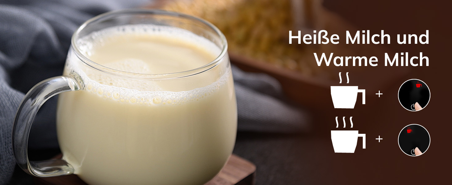 Morpilot Електричний піноутворювач молока 6-в-1, для капучино, лате, гарячого шоколаду, 130-500 мл, 600 Вт, антипригарне покриття, нержавіюча сталь, чорний