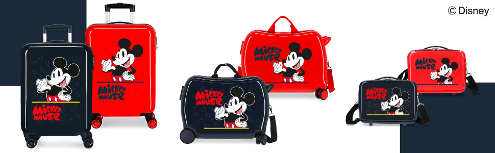 Дитяча валіза Disney Міккі Мауса, синя, 50x39x20 см, ABS, 34 л, 1.8 кг, 4 колеса, ручна поклажа