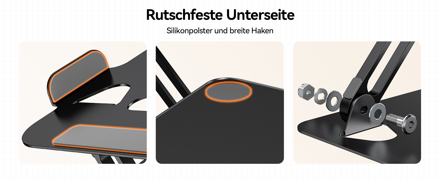 Підставка для ноутбука TECKNET, металева, регульована, 10-17.3 дюймів, чорна