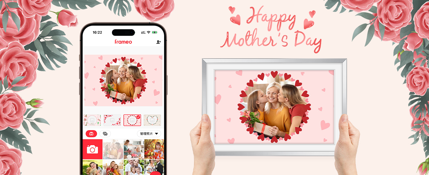 Цифровий рамка для фотографій з дерева, Wi-Fi, 32GB, 10.1 дюйма, IPS сенсорний екран, Frameo APP, подарунок, дуб (срібло)