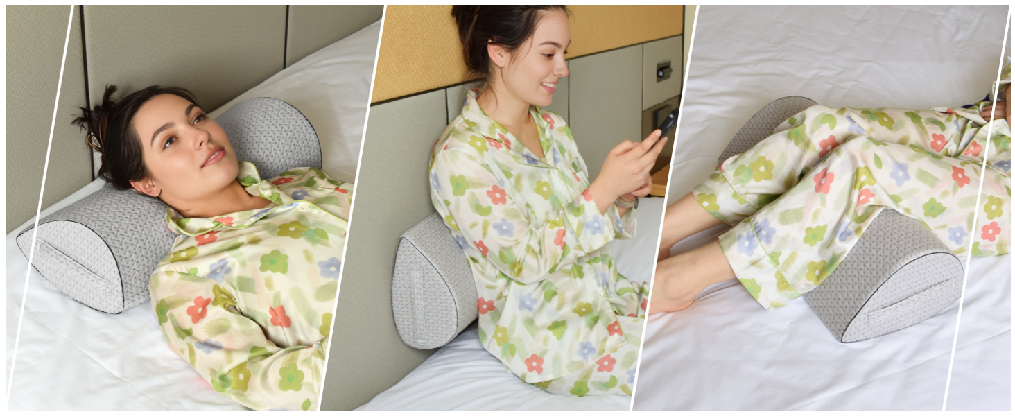 Подушка для сну на боку Pozico: ортопедична подушка з піни Memory Foam для ніг, колін, стегон та спини, знімний чохол, сіра