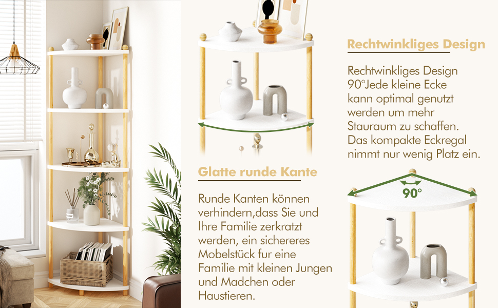 Стелаж Руічан з 5 полицями, 143.5 x 29 x 29 см, білий. Підійде для кухні, ванної, вітальні, офісу.