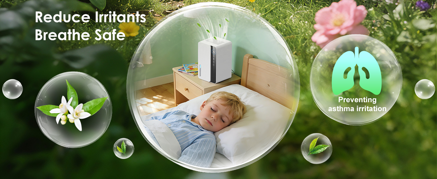 Електричний осушувач повітря 1800 мл, енергозберігаючий, для спальні та ванної кімнати, 22,5W, тихий, з режимом сну, таймером та автовимкненням (550 мл/день)