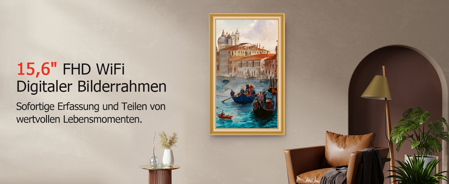 Цифровий фоторамка Frameo 10.1 дюйми, IPS, HD 1280x800, 32GB, Wi-Fi, автоповорот, Frameo App