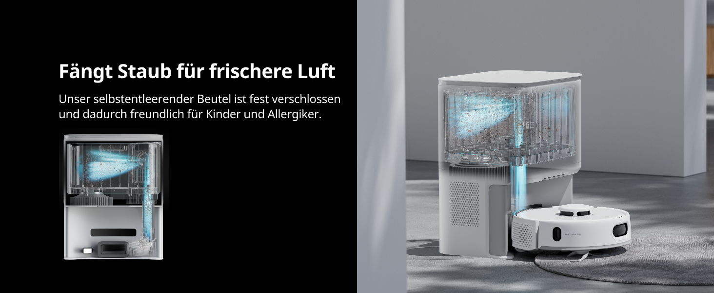 SwitchBot K10+ Pro Робот-пилосос з док-станцією для самостійного очищення, LiDAR-навігація, тиха робота 45dB, сумісний з Alexa