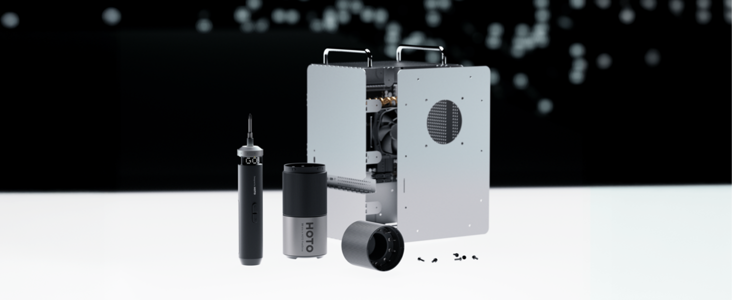 HOTO PixelDrive Електричний Шуруповерт з Дисплеєм, 6 Режимів, 0.5-6 Нм, 30 Біт, USB-C, для Електроніки та Дому