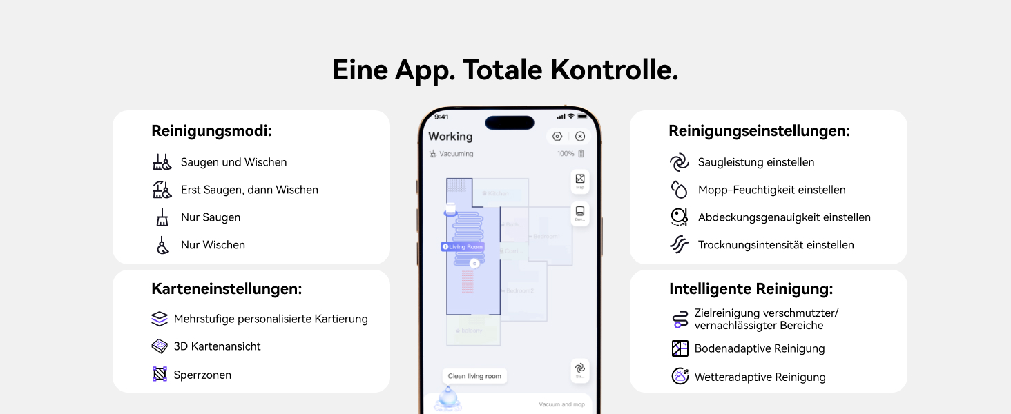 Робот-пилосос NARWAL Freo Z10 з функцією миття підлоги, 15000 Па, гаряча вода 75°C, автопорожнення, уникнення перешкод, антизаплутування для шерсті тварин