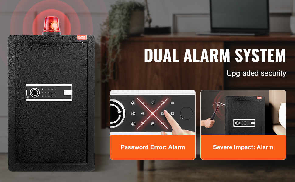 Сейф VEVOR з вогнестійким кишеням для грошей, одностулковий сейф об'ємом 3,5 кубічних футів, 2 перегородки, цифровий сейф для меблів з ключем/кодом, скринька для цінностей (гроші, ювелірні вироби, ліки), сейф для грошей чорного кольору, 1 дверцята