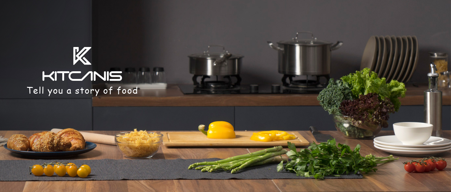 Набір кухонних ножів Kitkanis 17 предметів з бруском, професійний, з нержавіючої сталі, з кухонними ножицями та точильним бруском, з масивного дерева