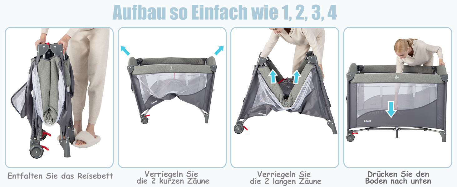 Дитяче ліжко-манеж DREAMADE 5 в 1 з матрацом, з колесами та пеленальним столиком, з музичною іграшкою, 110x76 см, для новонароджених, з сумкою для перенесення (зелений, кольоровий)