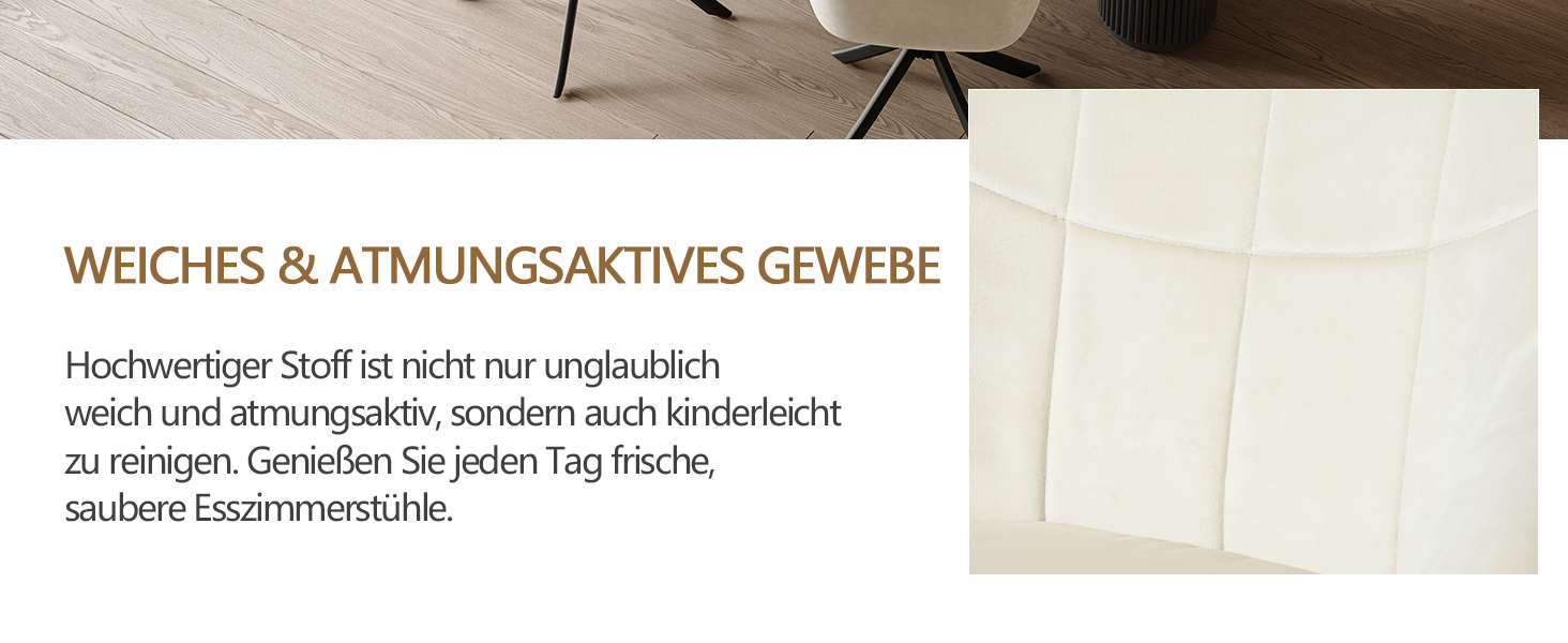 Крісла для їдальні з підлокітниками, набір обертових крісел, кухонні стільці, м'які крісла з поліестеру та металевими ніжками (2 шт., кремовий)