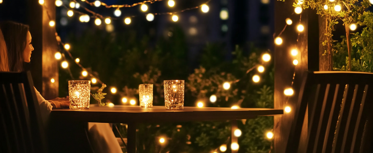 Гірлянда світлодіодна Kugel 12м, 120 LED, тепле біле світло, 8 режимів, таймер, IP44, для декору саду, тераси, балкону, кімнати, вечірки