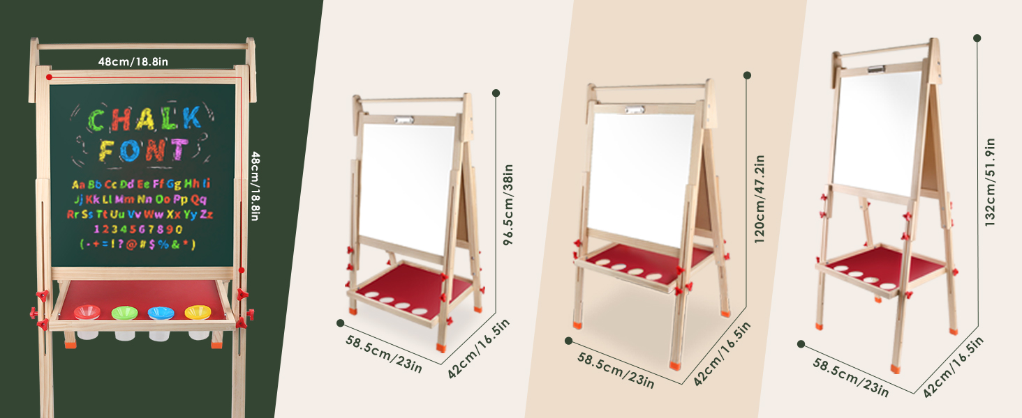 Дитяча дошка-мольберт Kramow з двома сторонами та магнітною поверхнею. Ідеальний подарунок для творчості та навчання дітей від 3 років