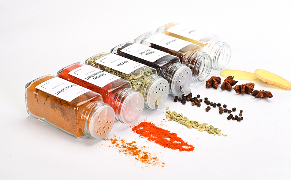 Набір бамбукових контейнерів для спецій на 24 шт. (120 мл) з воронками та етикетками