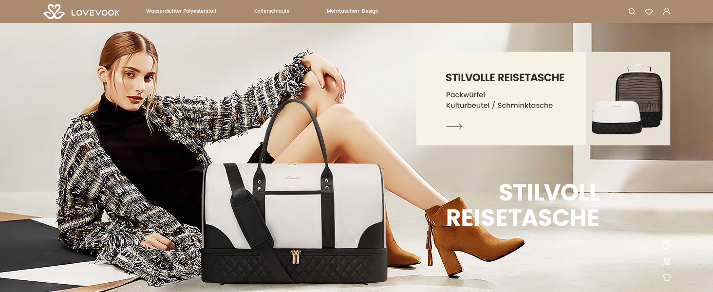 Сумка-мішок LOVEVOOK для жінок: дорожня, спортивна, з відділенням для взуття та мокрих речей, 2 шт. у наборі, 35л, бежевий & хакі