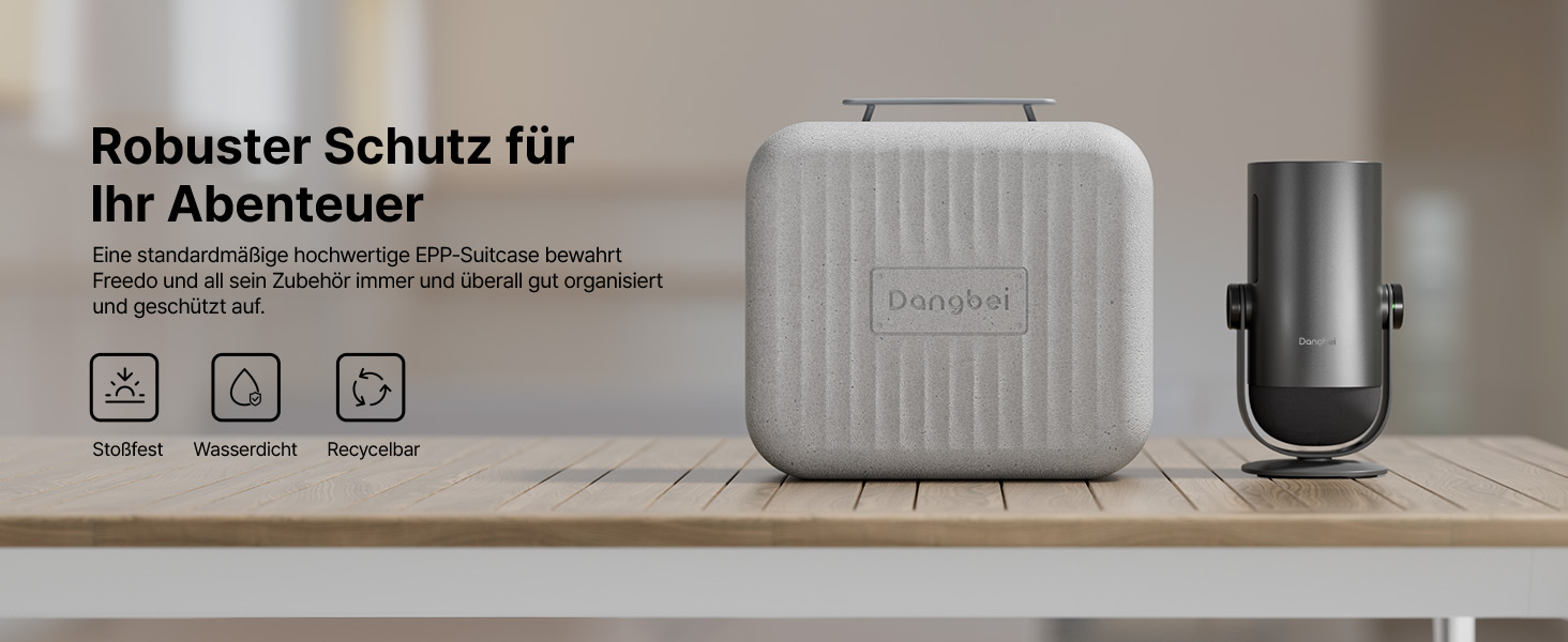 Портативний проєктор Dangbei Freedo з акумулятором, 450 ISO люмен, Google TV & Netflix, Dolby Audio, 1080P, HDR10, 165° нахил, Smart проєктор з WiFi & Bluetooth для дому та відпочинку на природі, 2,5 години роботи, з чохлом