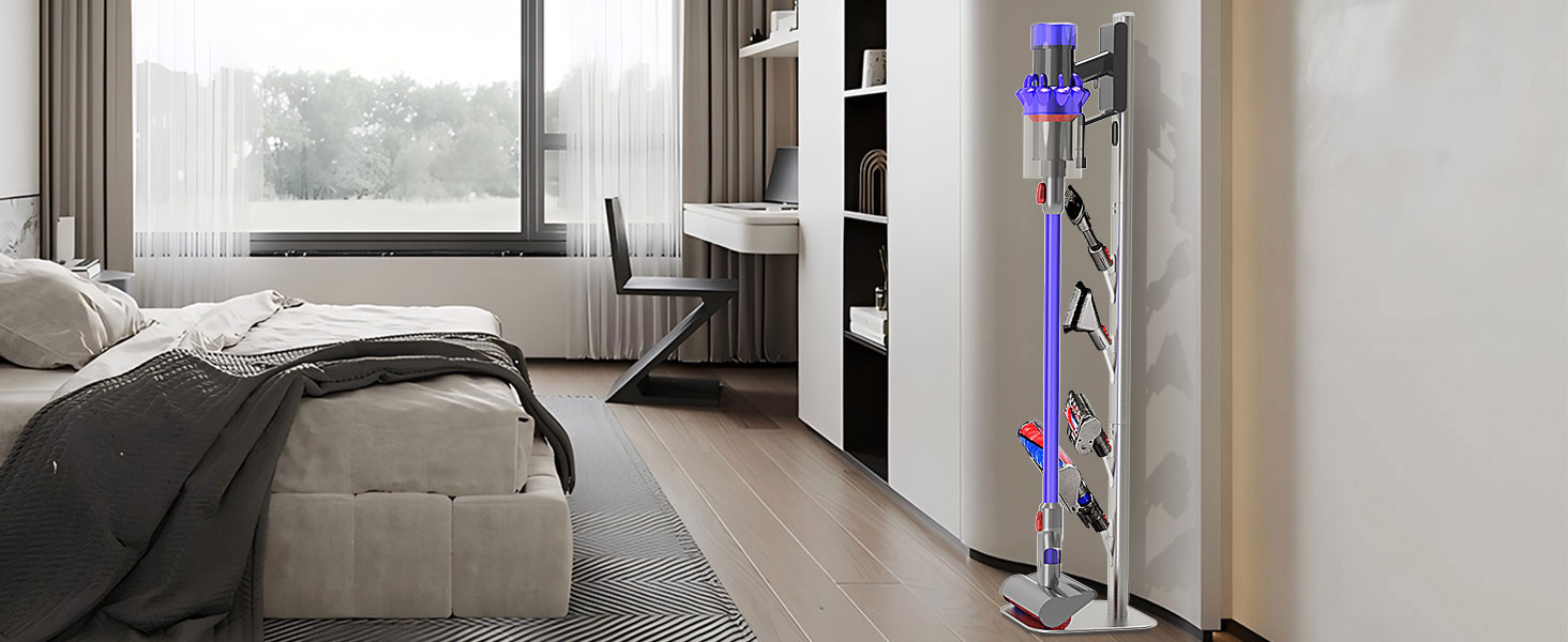 Підставка для пилососа OUTBROS для Dyson V6-V15, підлогова підставка та тримач для аксесуарів, сріблястий